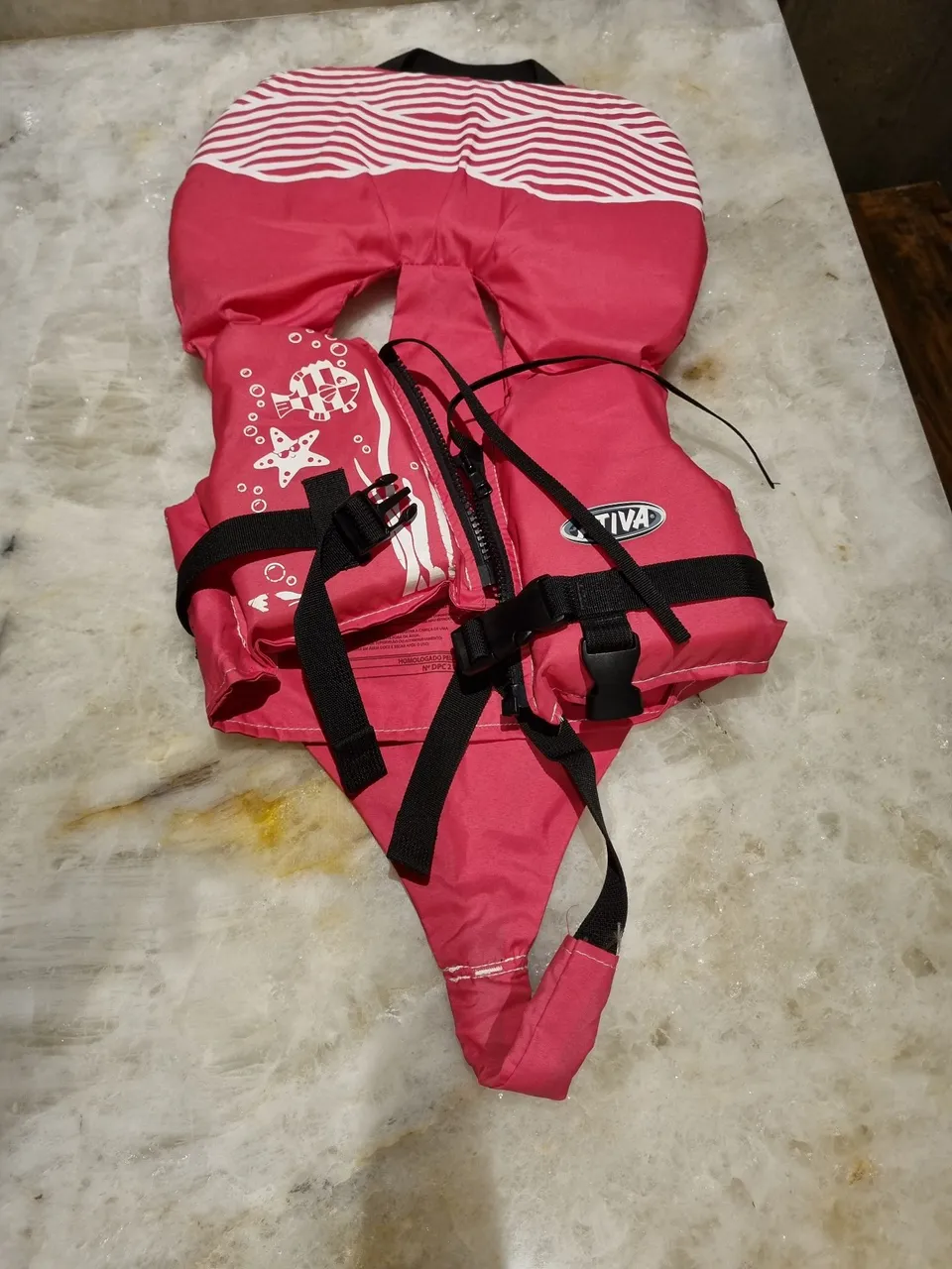 Colete Salva-Vidas Infantil Rosa - Ativa