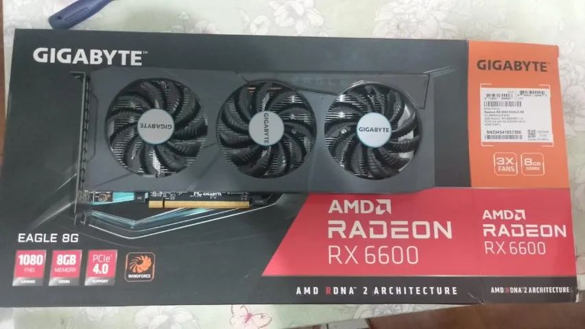 Placa de Vídeo RX 6600 Eagle Gigabyte 8GB