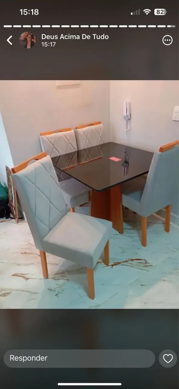 Mesa de jantar 90x90 com 4 cadeiras  - Foto 4