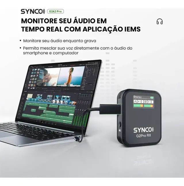Microfone Lapela Sem Fio Synco G2 A2 - Foto 5