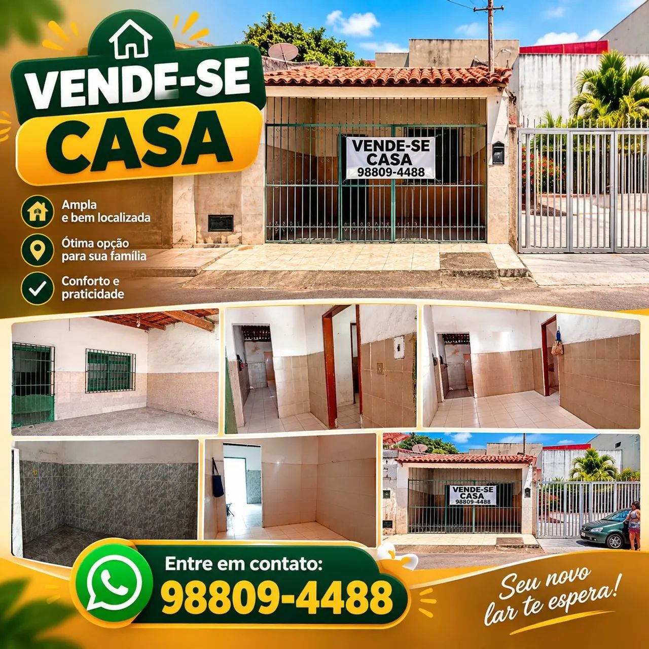 A casa é de telhado 