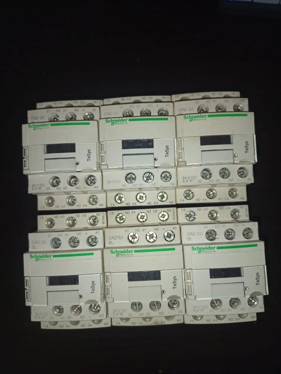  Lote Contatores 24v Dc 2,4W CAD 32 Bl Schneider TeSys 10A Tripolar