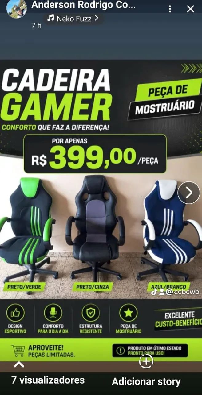 Cadeiras de Plástico Pretas - R$ 99 - Foto 2