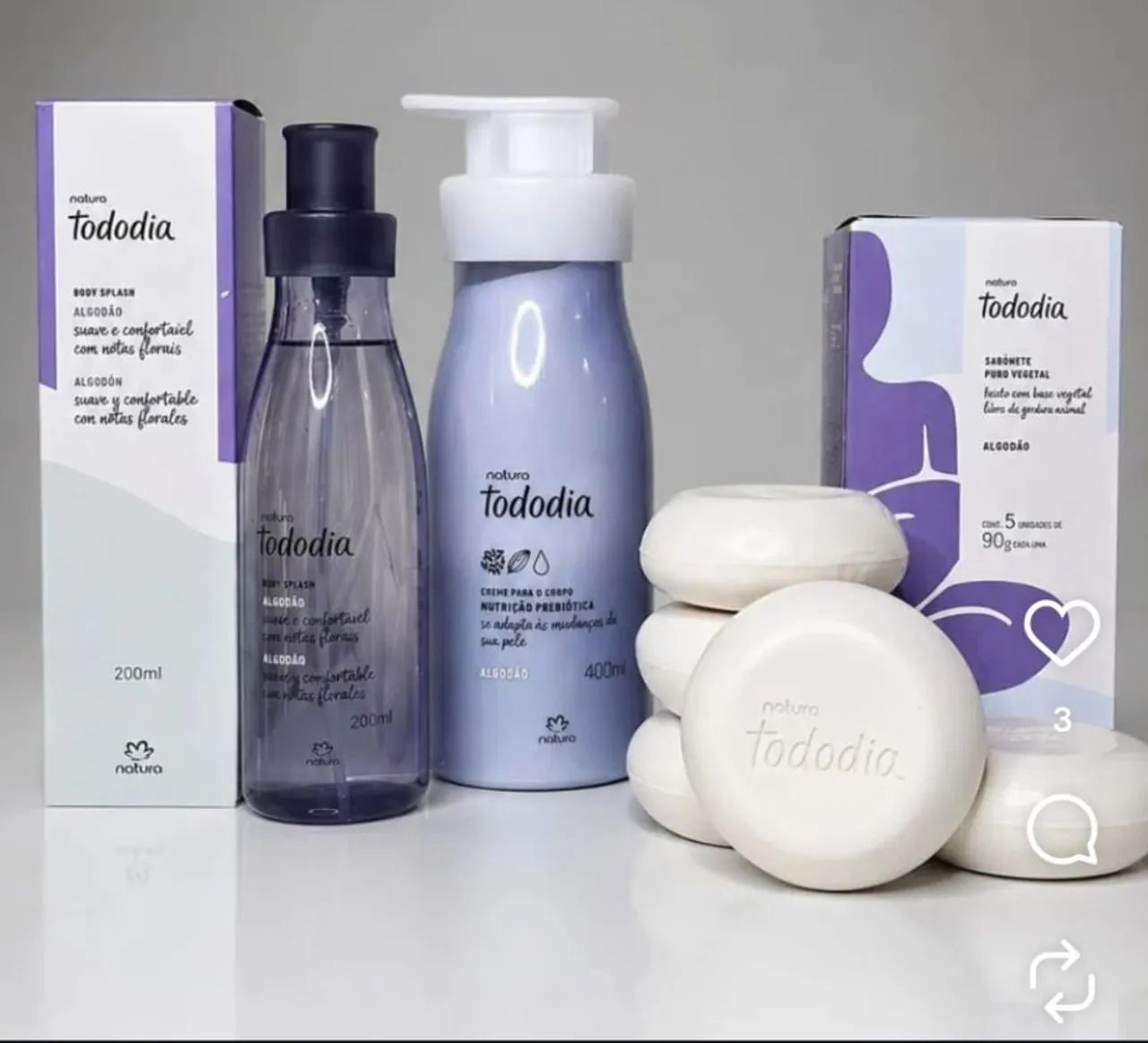 Kit da Natura tododia de algodão 