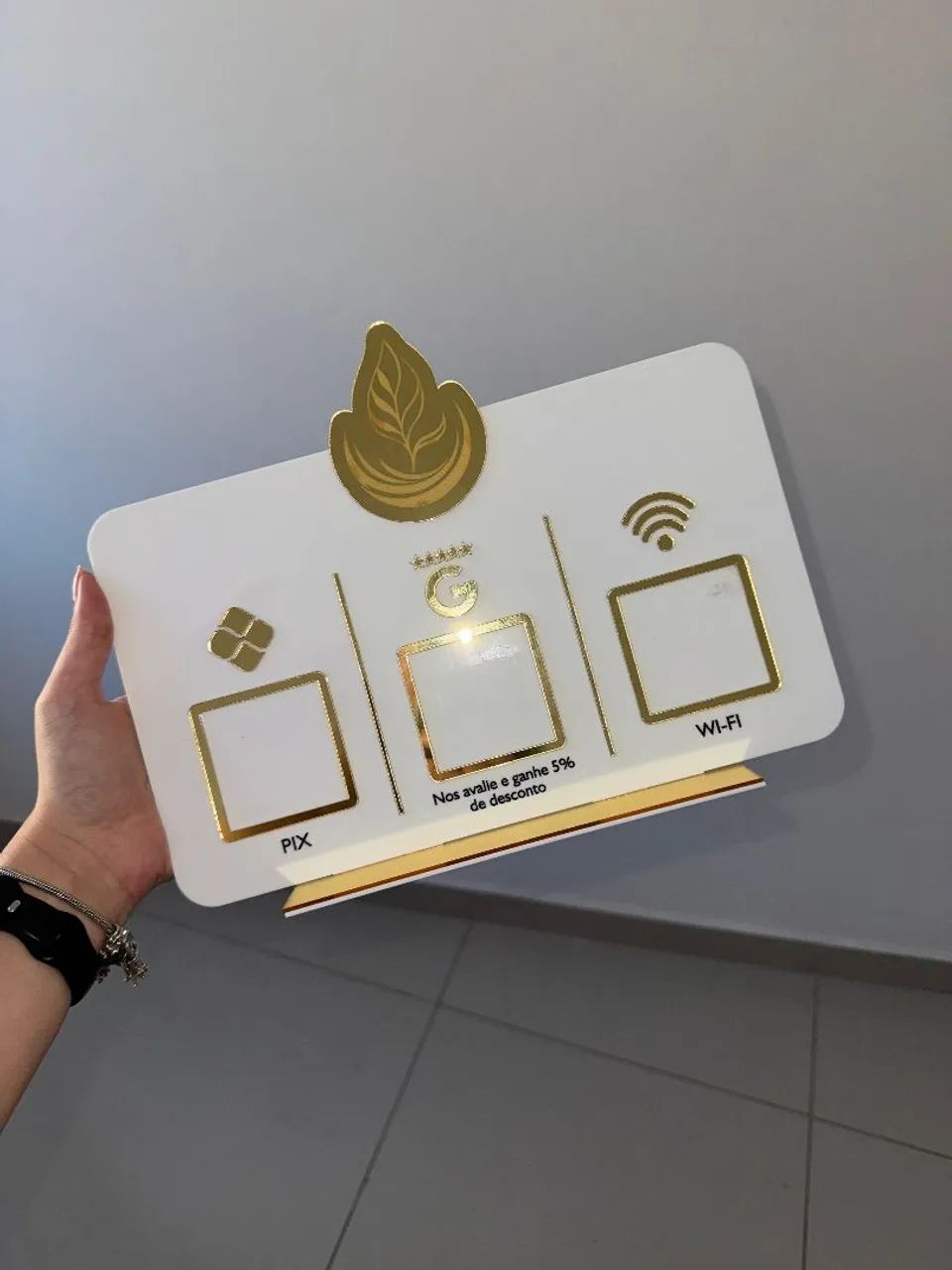 Placa de acrílico para Qrcode. 50reais