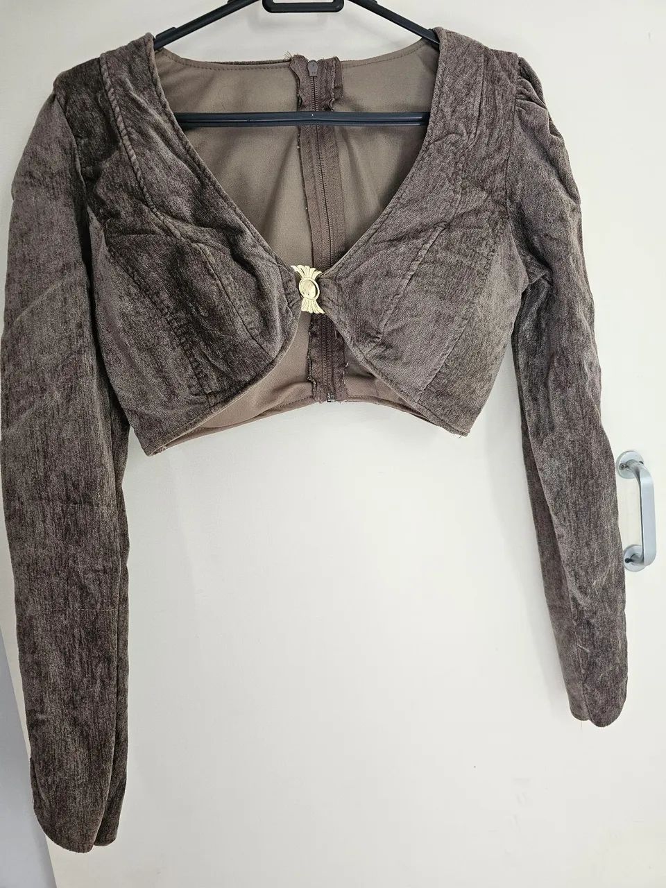 Conjunto Cropped Manga Longa e Short M - Foto 4