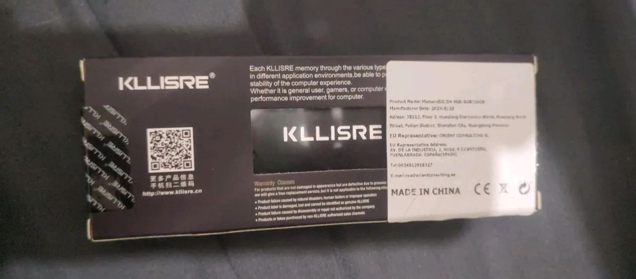 Memória RAM Kllisre 8GB DDR4 2666MHz CL19 com dissipador