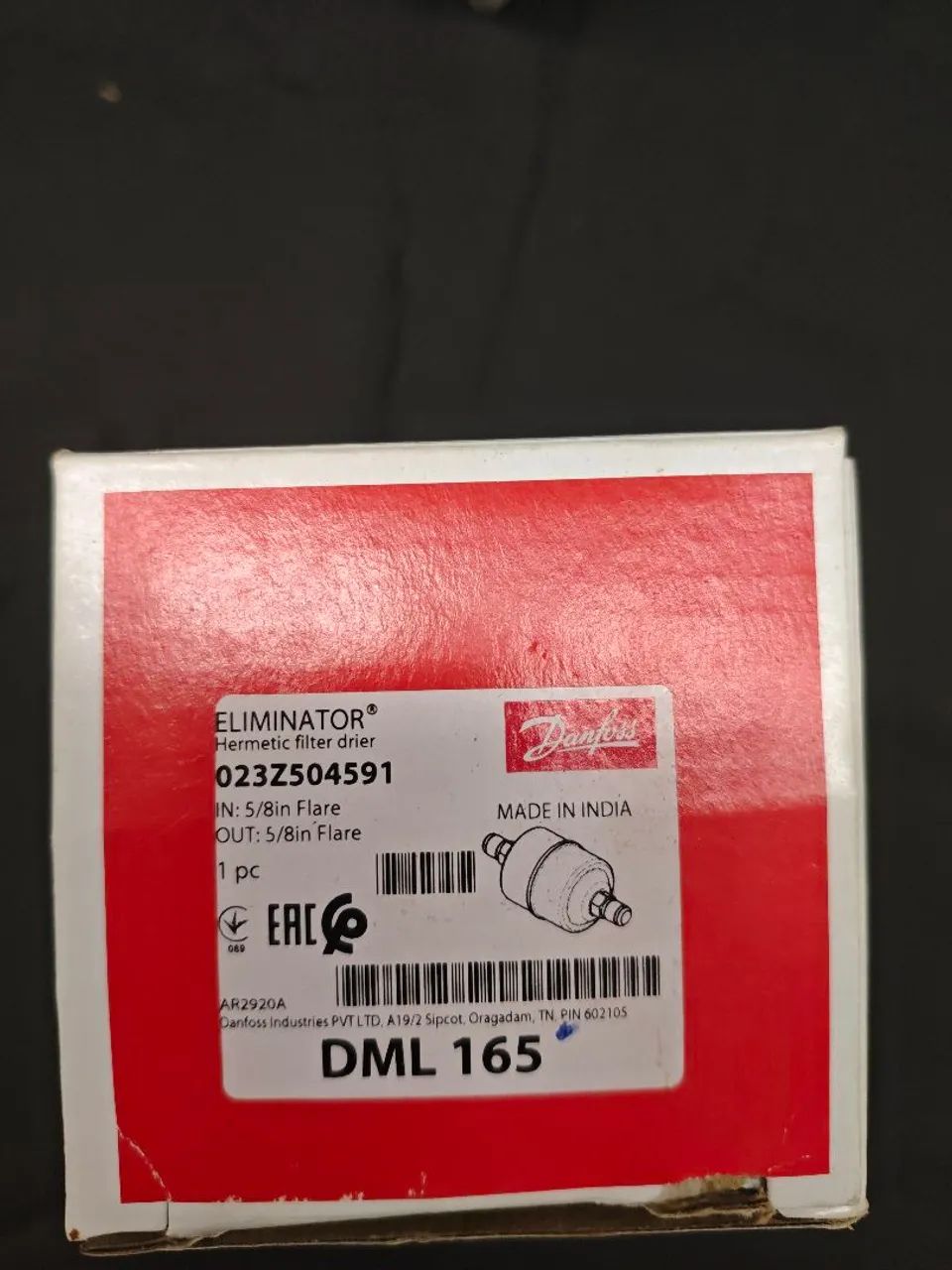 Filtro Secador DANFOSS DML 165R - 5/8" - REF: 023Z504500 - NOVO - Foto 4
