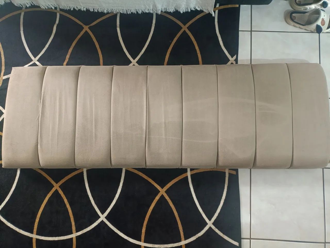 Cabeceira bege de cama Queen  - Foto 2