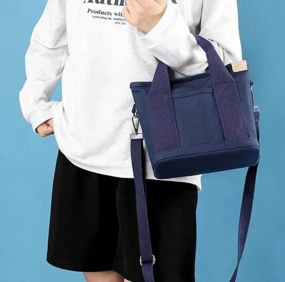 Bolsa Transversal em Lona Grossa Premium- Azul - Foto 3
