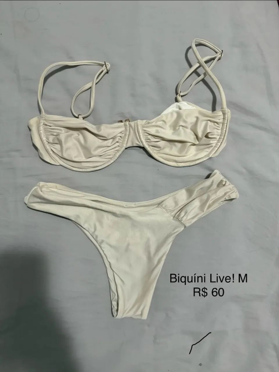 Biquini branco "Live!"