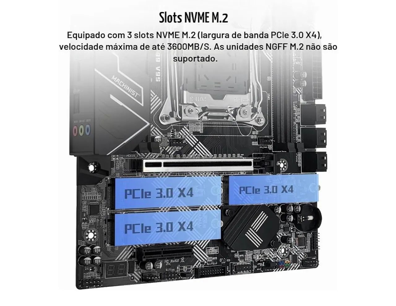 MACHINIST Placa-mãe X99 LGA 2011-3 para CPUs Intel Xeon E5 - Foto 3