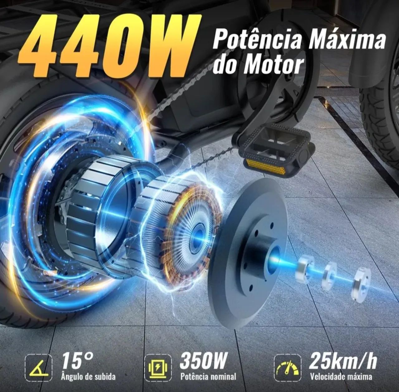 Bicicleta Elétrica 440 Watts - Foto 3