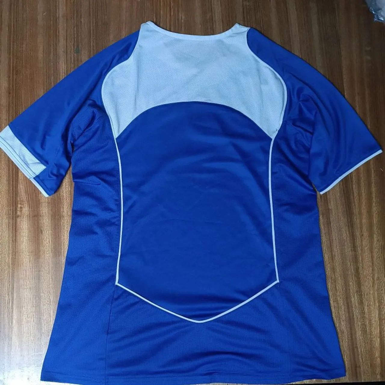 Camisa Original 2004 2005 CBF Seleção Brasileira Azul Nike Total 90 Tamanho P Brasil  - Foto 4