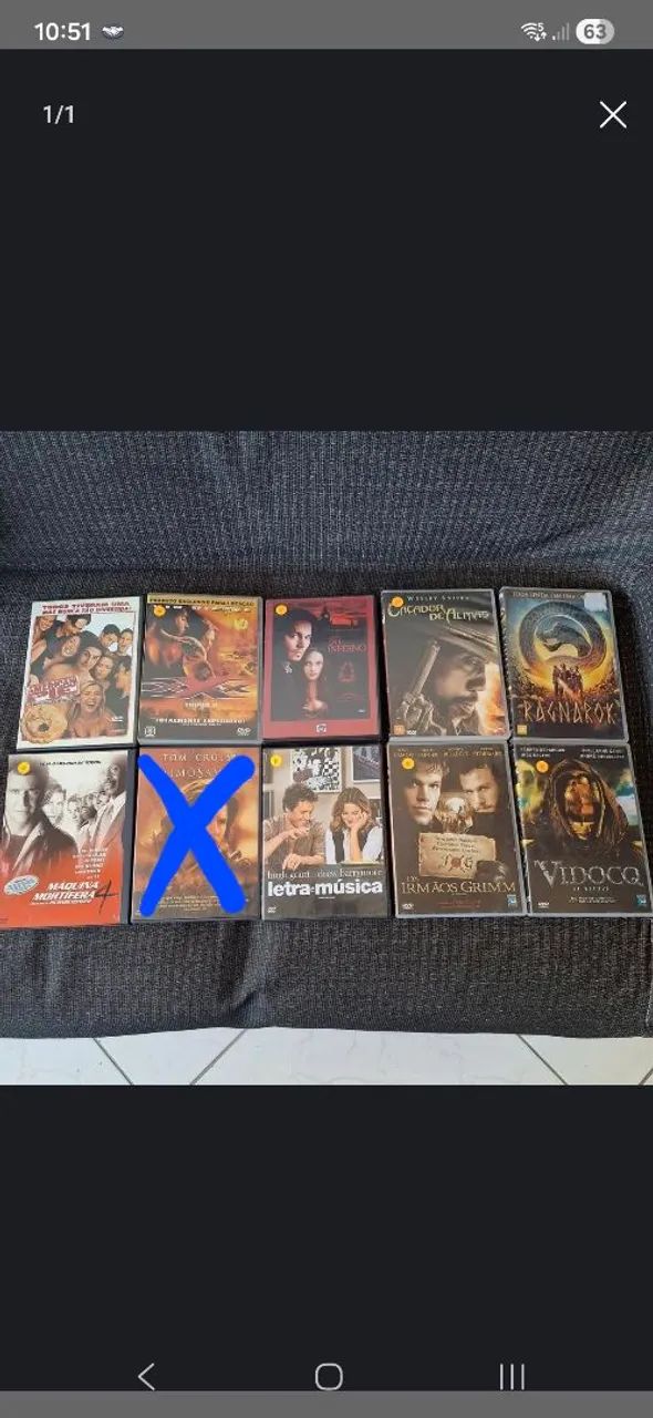 Dvds variados, 10 cada.