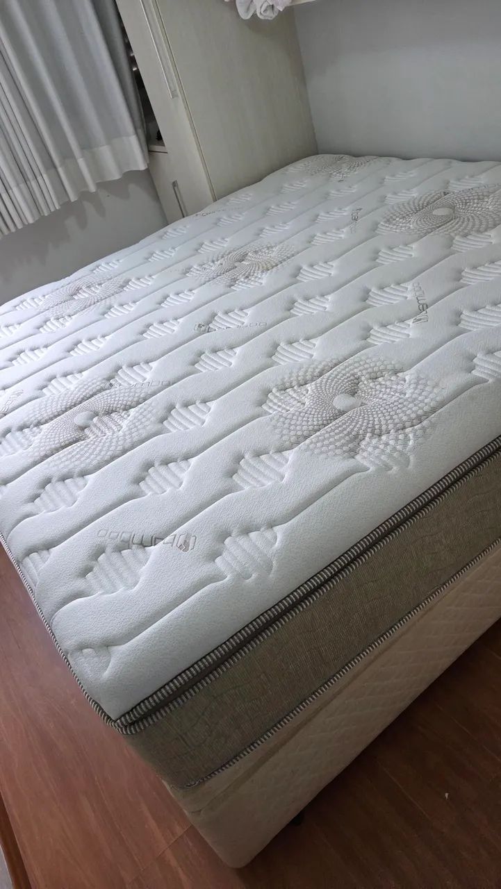 CAMA KING COM COLCHÃO + BOX BAÚ - CM ATOS BAMBU - Foto 2