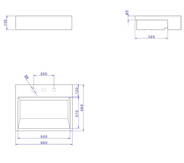 Cuba de Semi Encaixe com Mesa e Válvula Oculta Retangular 46x56x13cm Branca DECA - Foto 3