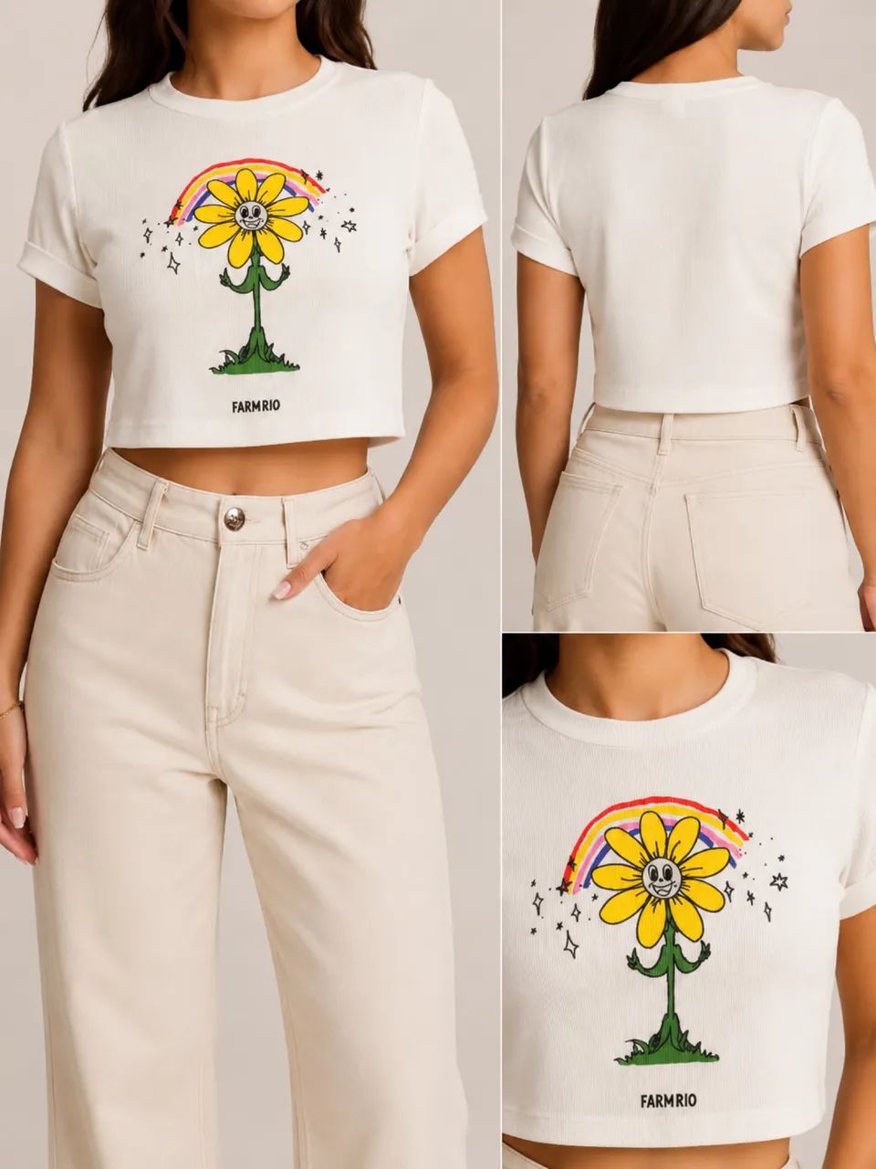 Blusa Cropped FARM Rio Original - Tam. M - Nova