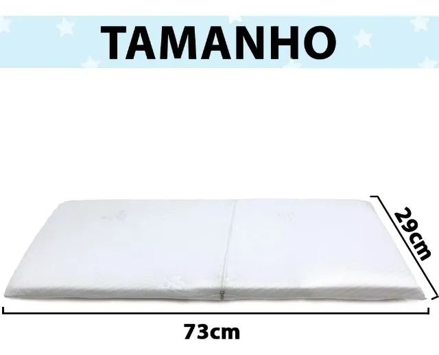 Colchonete para Carrinho de Bebê Moisés Infantil Baby Antialérgico Impermeável 29x73x4cm - Foto 5