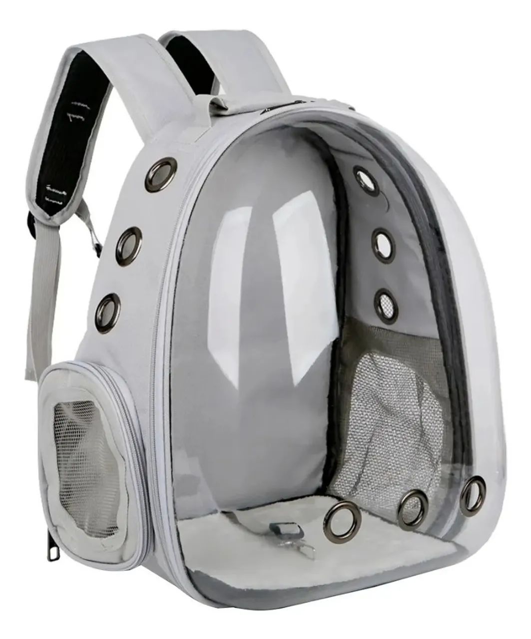 Mochila Pet Deko Cinza p/ Transporte de Cachorro e Gato  - Foto 3