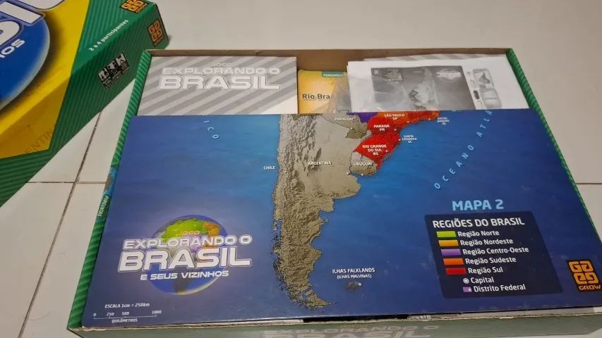 Jogo de Tabuleiro "Explorando o Brasil e seus vizinhos" da Grow. - Foto 2