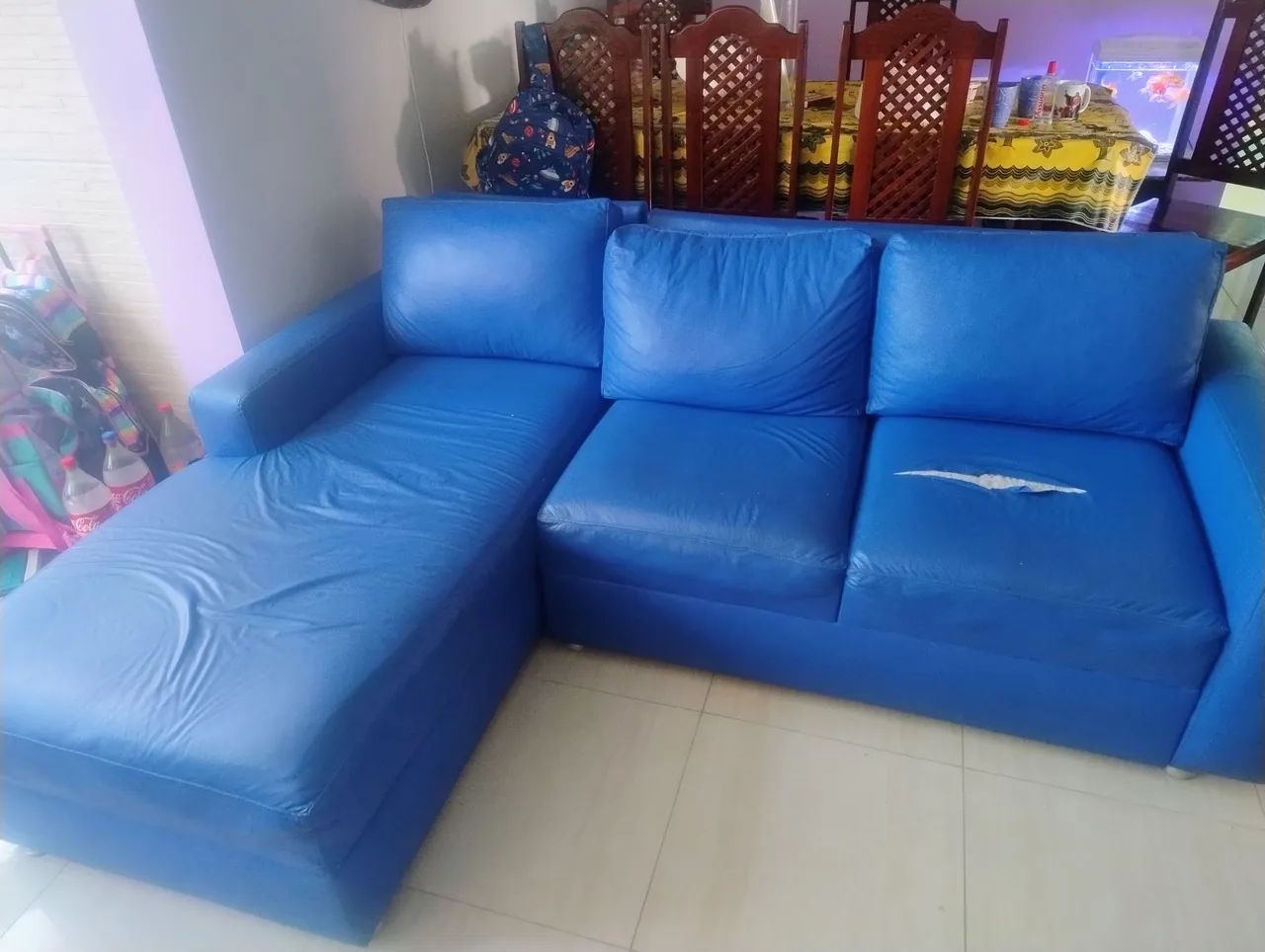 Sofá azul corino 