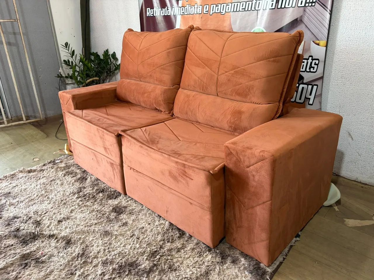 Sofa retrátil e reclinável de Suede NOVO ((ENTREGO GRATIS)) - Foto 3
