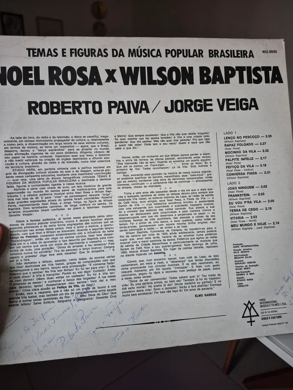 Disco de vinil Noel Rosa X Wilson Batista  - Foto 2