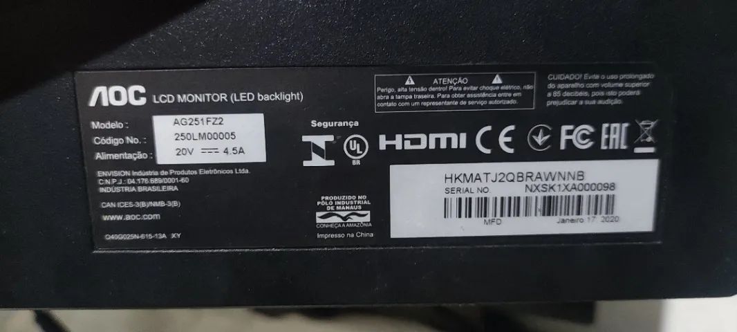 Monitor AOC GAMER AGON com defeito - Foto 4