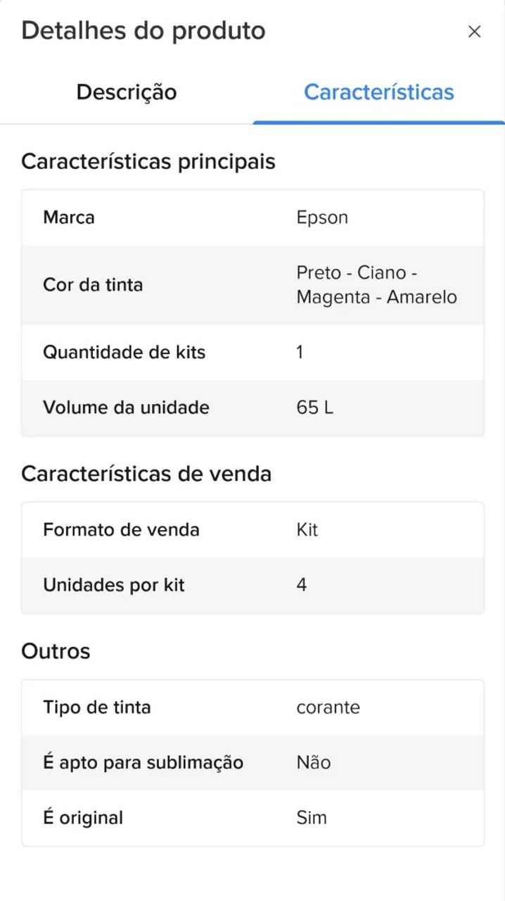 KIT TINTA EPSON L1250 ORIGINAL  - Foto 3