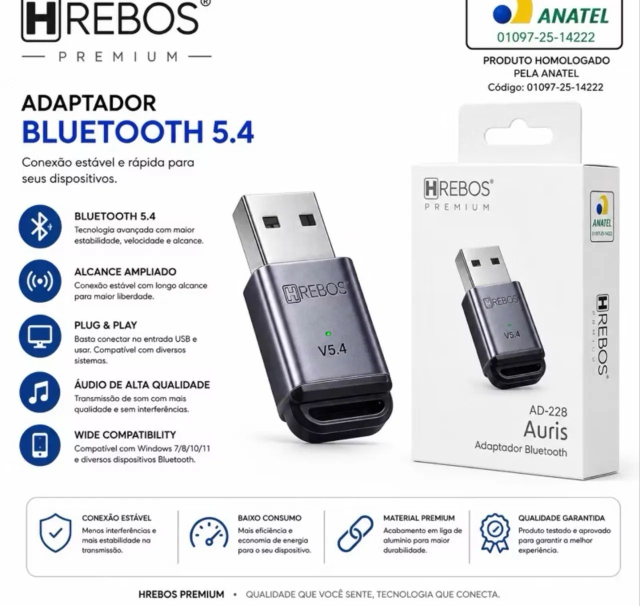 Adaptador Bluetooth USB 5.4 para PC Notebook Controle PS4 Fone Mouse Teclado - Foto 3