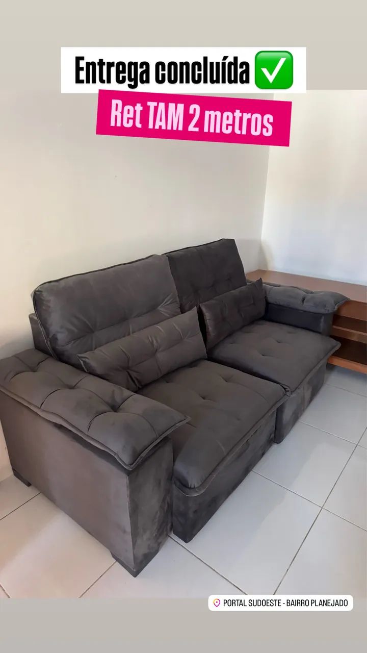 Sofa retrátil tamanho 2 metros  - Foto 2
