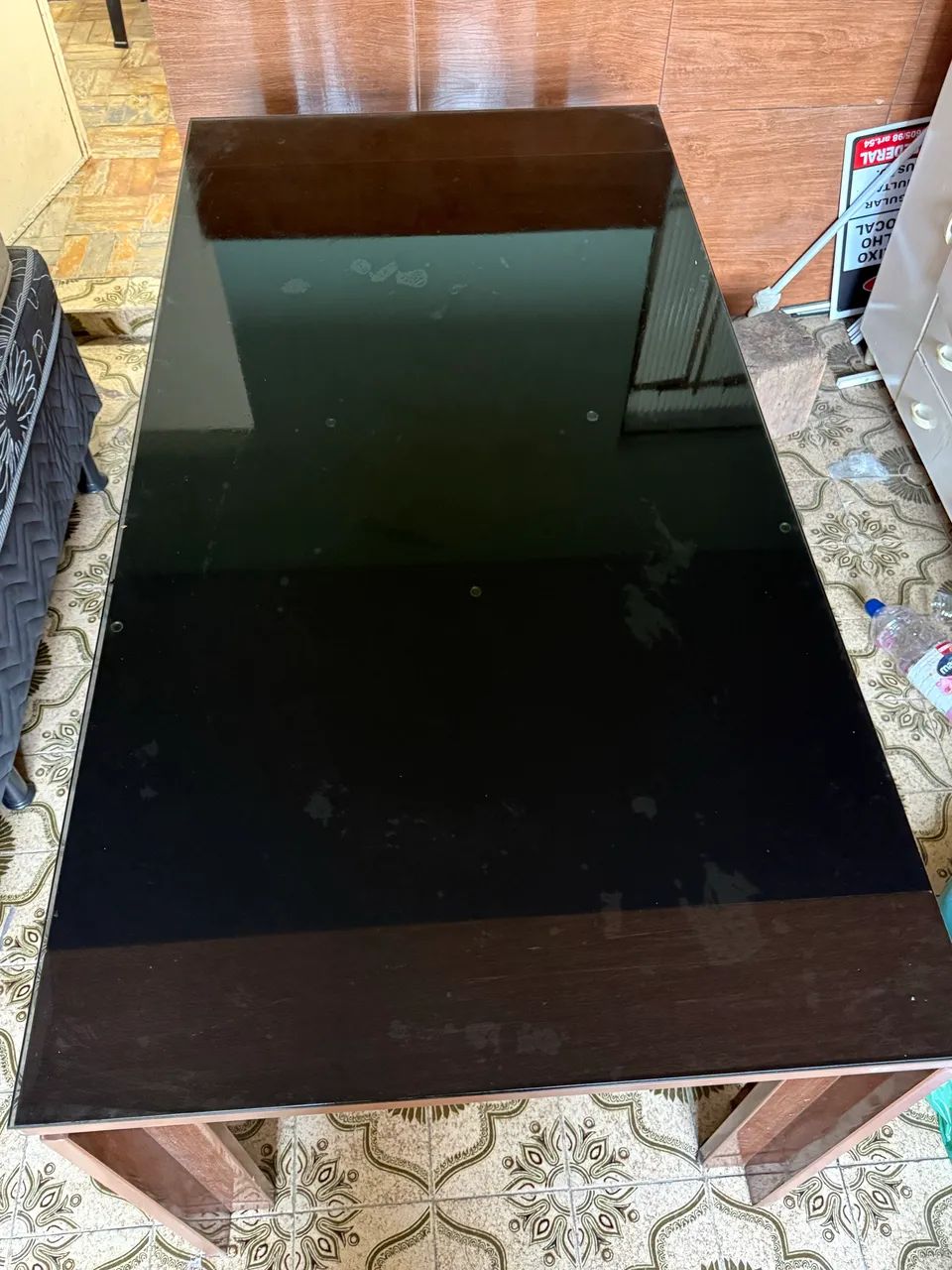     Mesa com Tampo de Vidro Preto - Foto 4