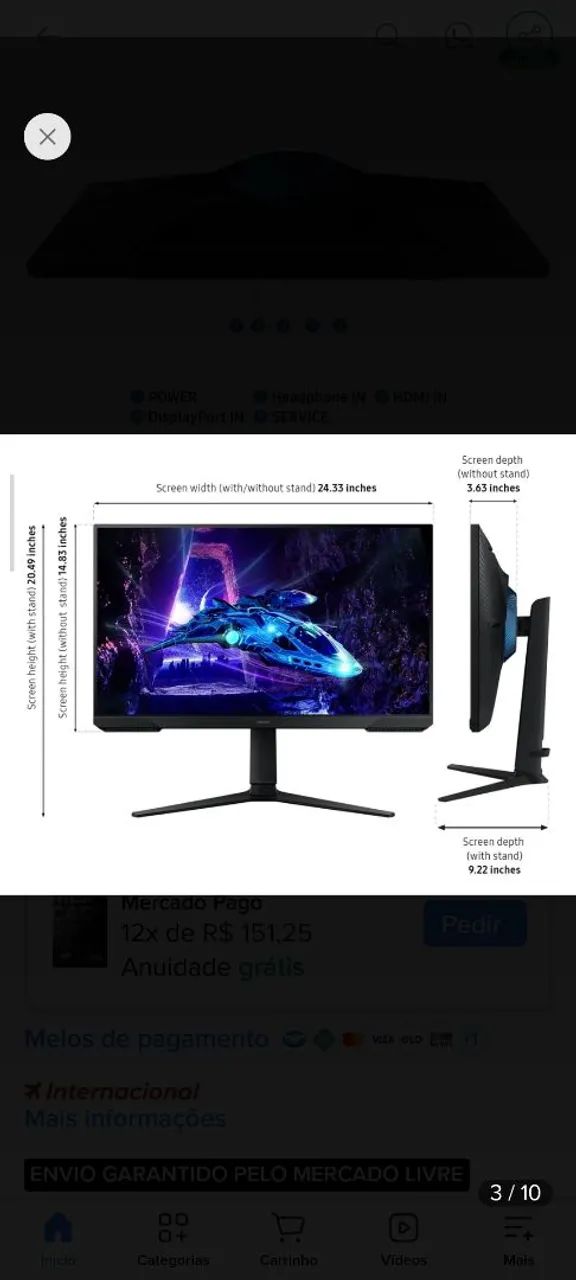 Monitor gamer Samsung 27 polegadas odyssey G3 - Foto 4