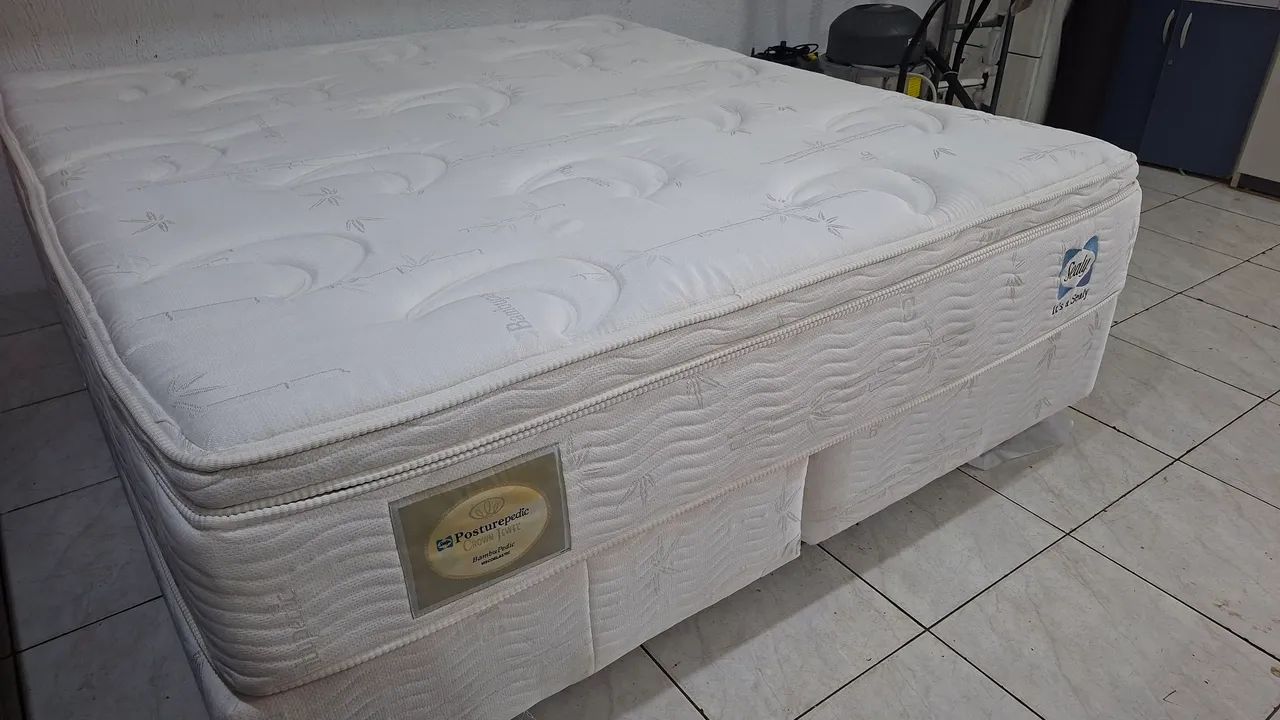 Cama box super king size colchão sealy molas ensacadas bambu  - Foto 4