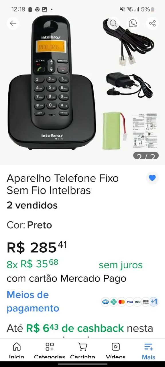 Vendo telefone sem fio intelbras - Foto 4