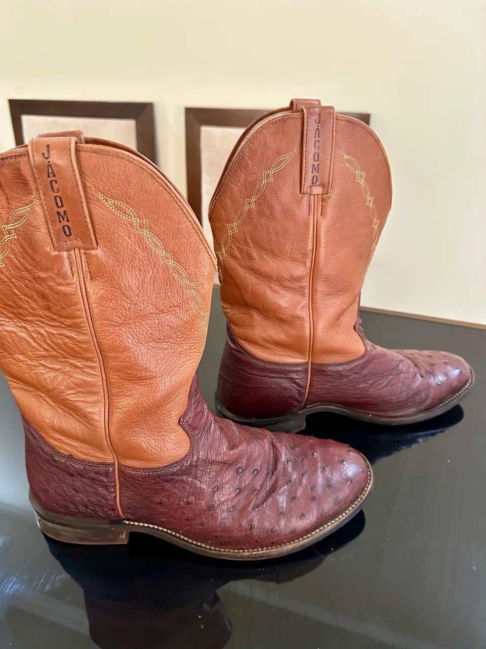 Bota Texana Jacomo Couro de avestruz legítimo 