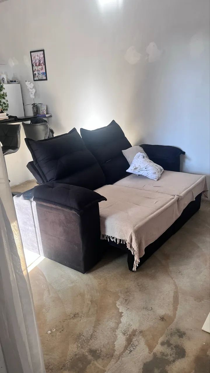 Sofá retrátil 2m preto