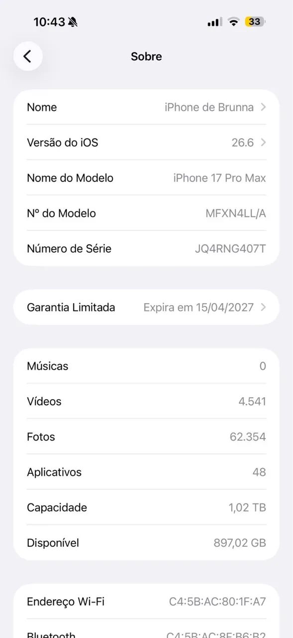 iPhone 17 pro Max 1TB prata - Foto 3