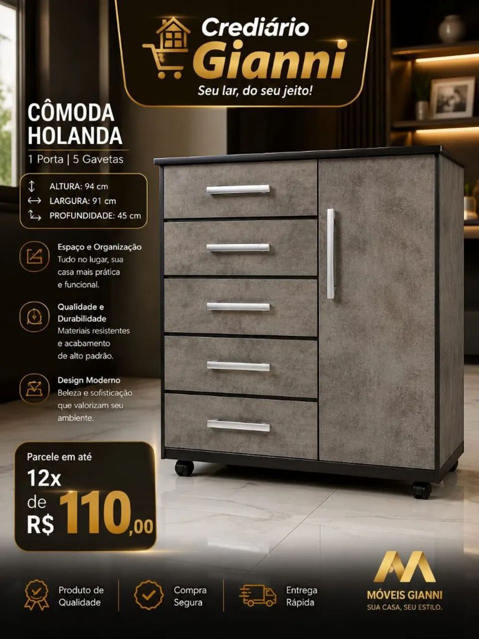CÔMODAS CREDIÁRIO 