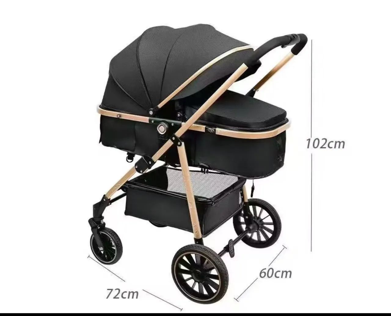 Carrinho Completo 3 EM 1 Com Moisés  - Modelo Europeu Luxo