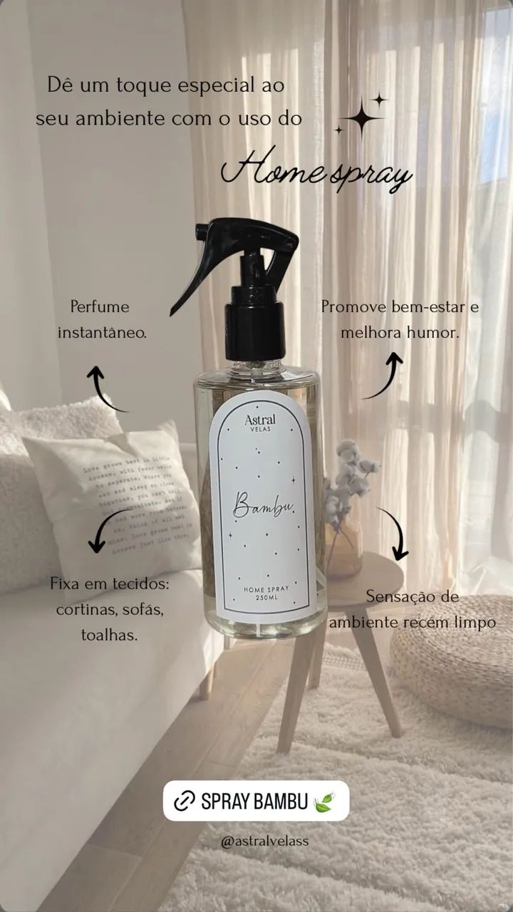 Home spray - Bambu Perfume para Ambiente e tecidos 250ml  - Foto 3