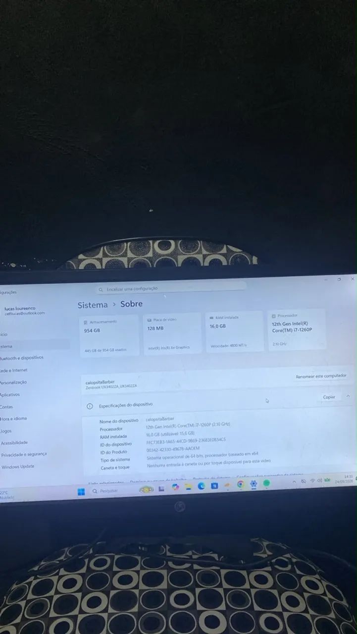 Zenbook 14 ! I7 12 geração ! DISPLAY QUEIMADO ! - Foto 2