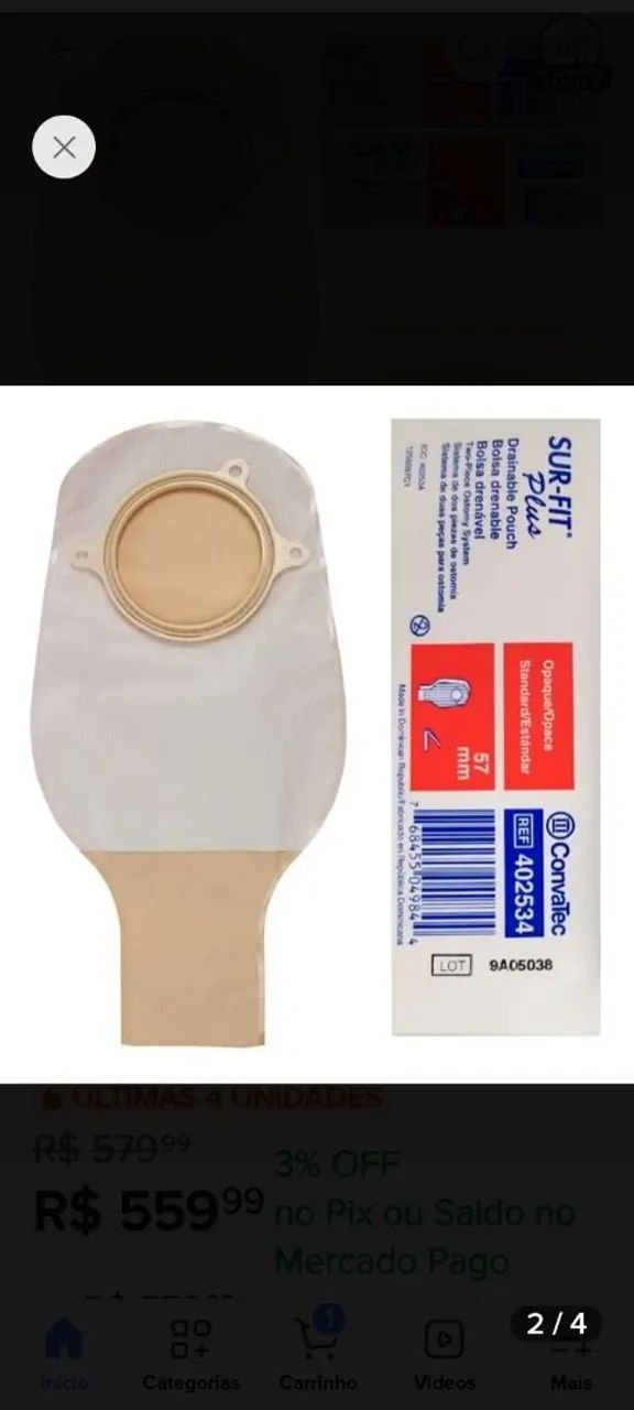 KIT BOLSAS E PLACAS DE COLOSTOMIA - Foto 2