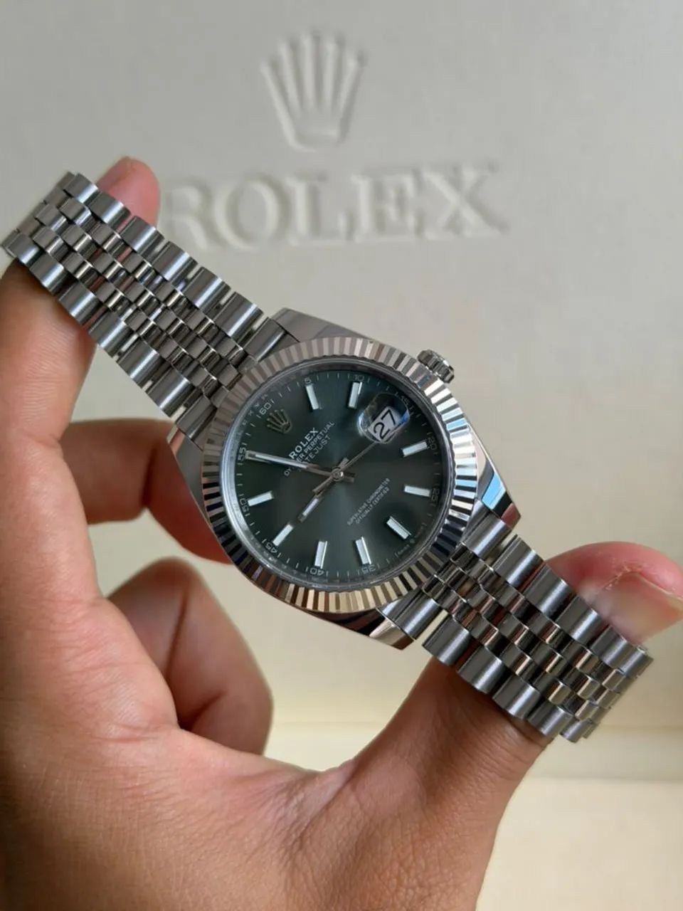 Rolex Date Juste Mint Green - Qualidade Super