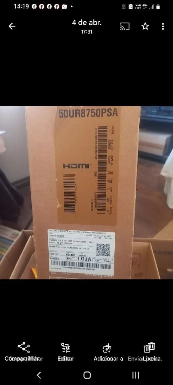 TV LG UHD AI THINQ nova na embalagem  - Foto 3