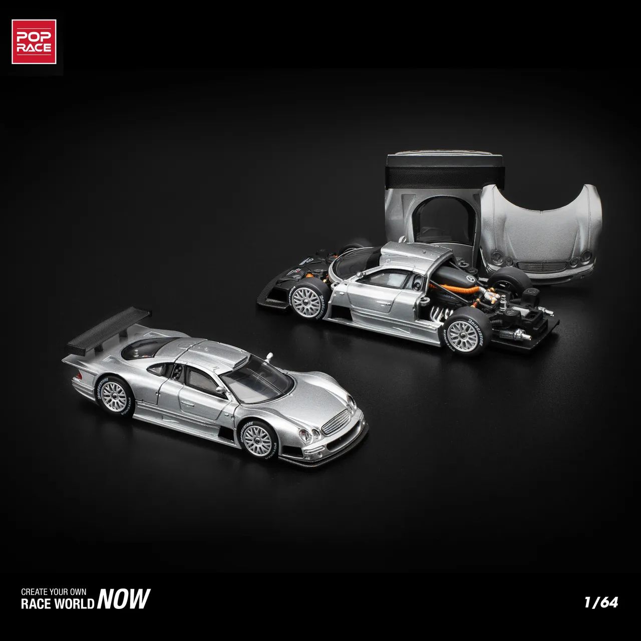 Miniatura Mercedes CLK GTR - Pop Race 1:64 - Hobbies e coleções