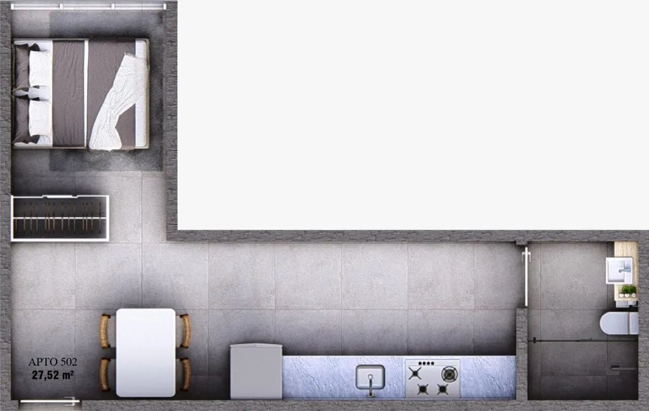 Ideal para investidores apartamento de um e 2 quartos 