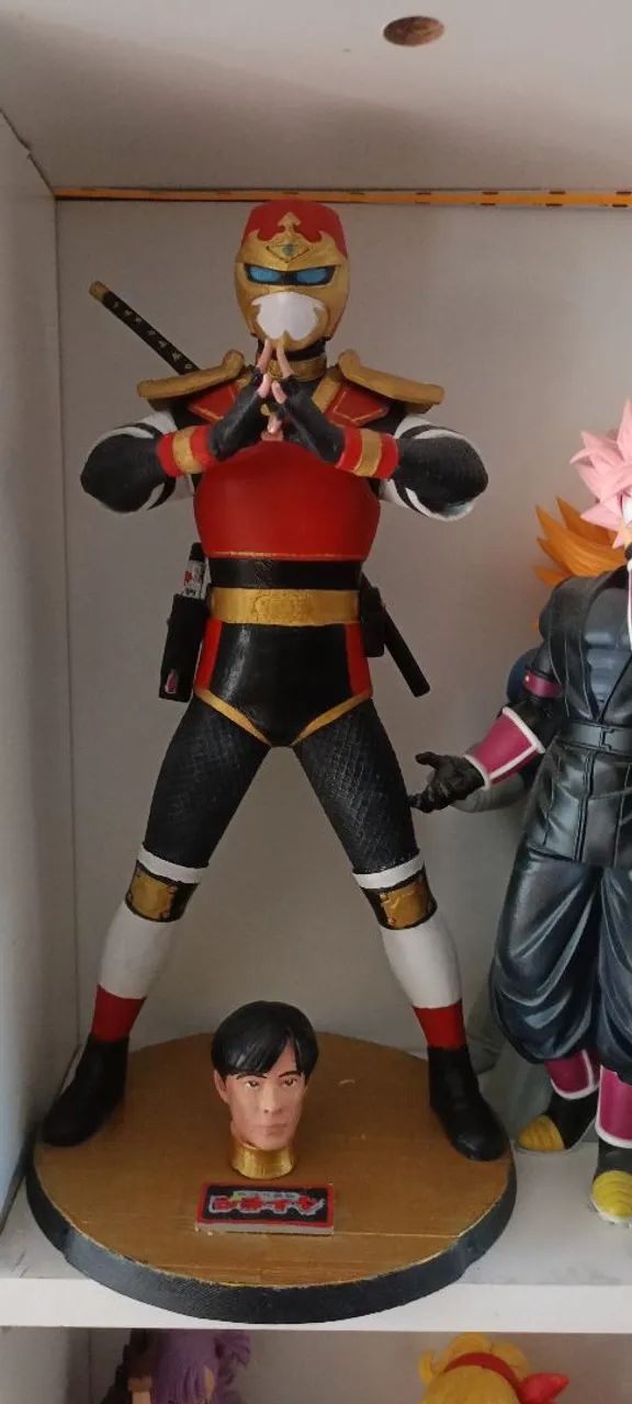 Ninja Jiraya 32cm feito na impressora 3D com cabeça extra - Peças