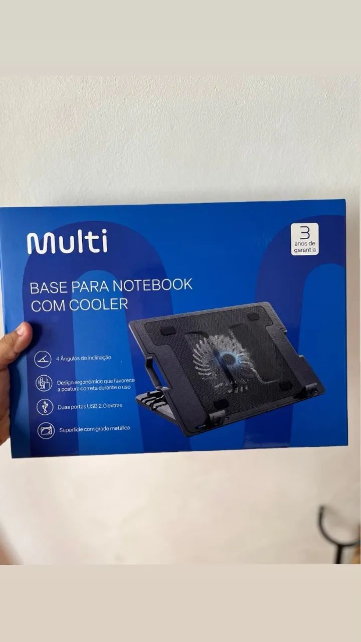 Base Cooler Multilaser Vertical Para Notebook Preto  - Foto 2